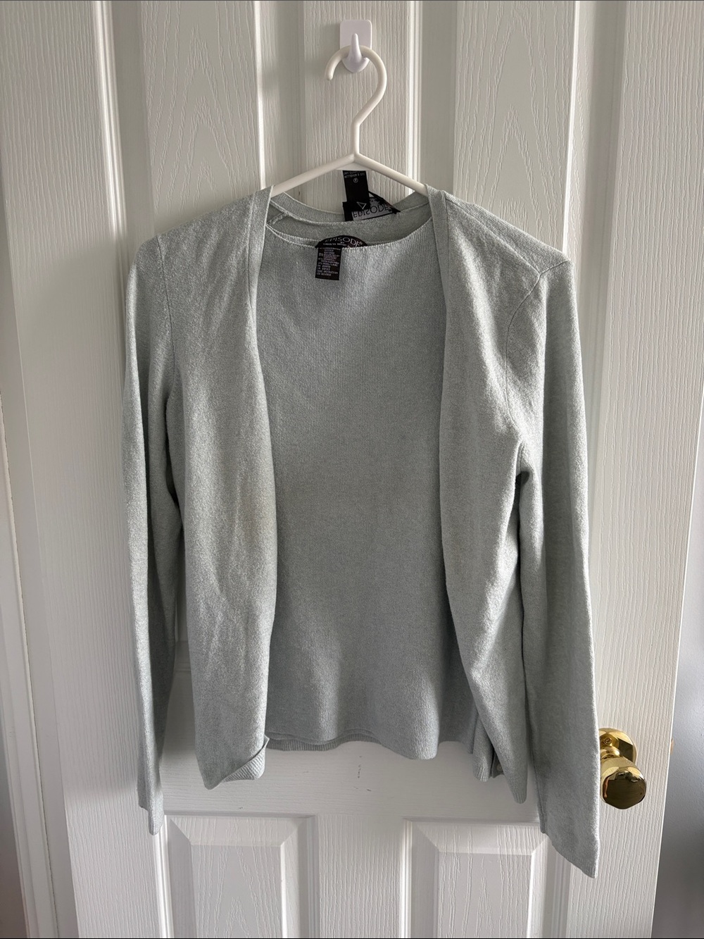 2 Piece Set Cashmere Wool Blend Light Mint V-Neck Button Cardigan